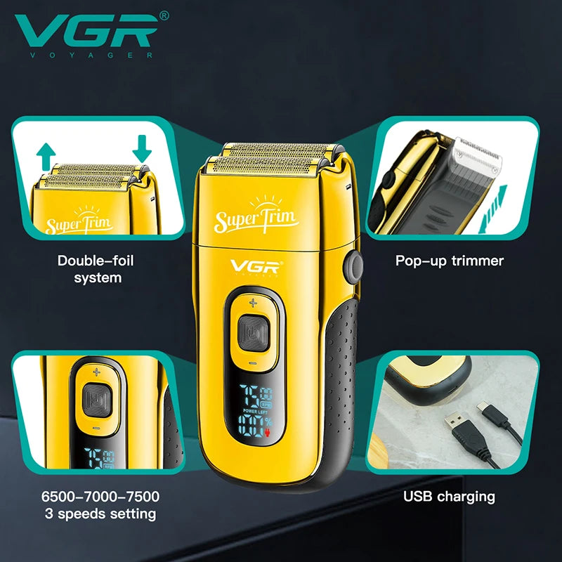 3-Speed Rechargeable Electric Shaver