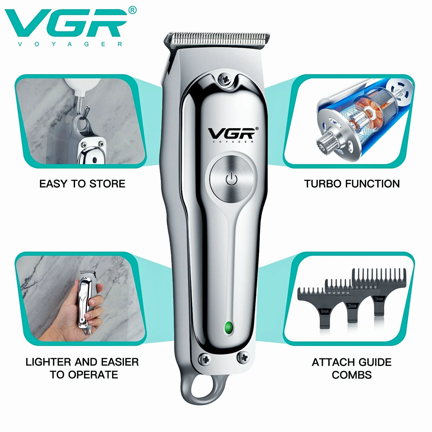 Mini tondeuse à barbe rechargeable VGR