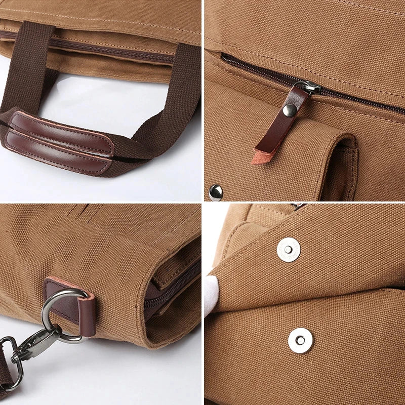 Sac messager en toile à compartiments multiples