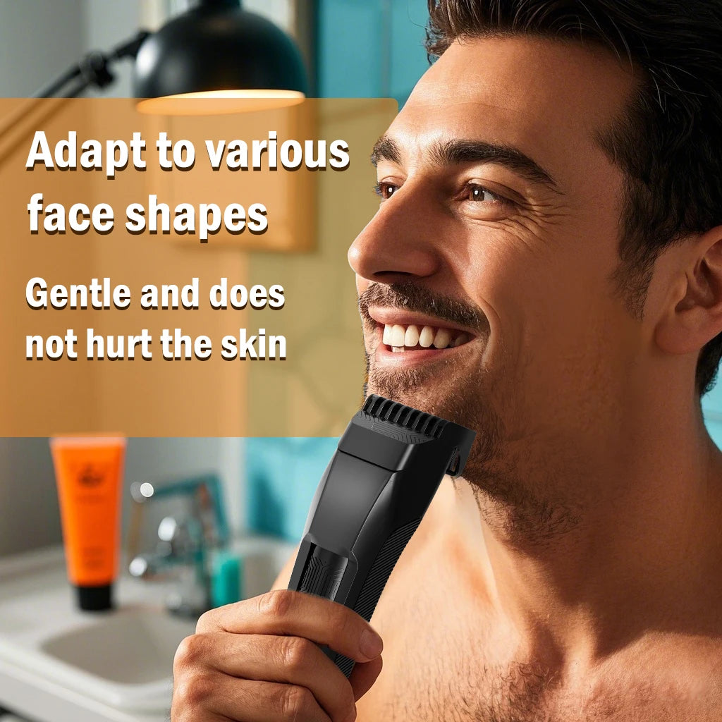 Adjustable Cordless Clipper for Facial & Body Manscaping