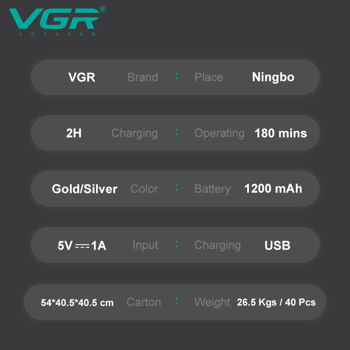Rasoir électrique à double barre VGR
