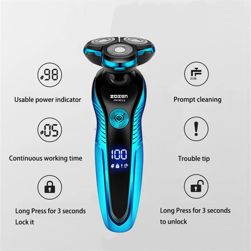 LCD Wet-Dry Use Electric Shaver