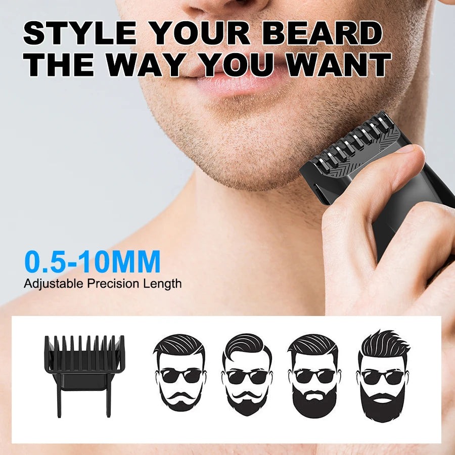 Adjustable Cordless Clipper for Facial & Body Manscaping