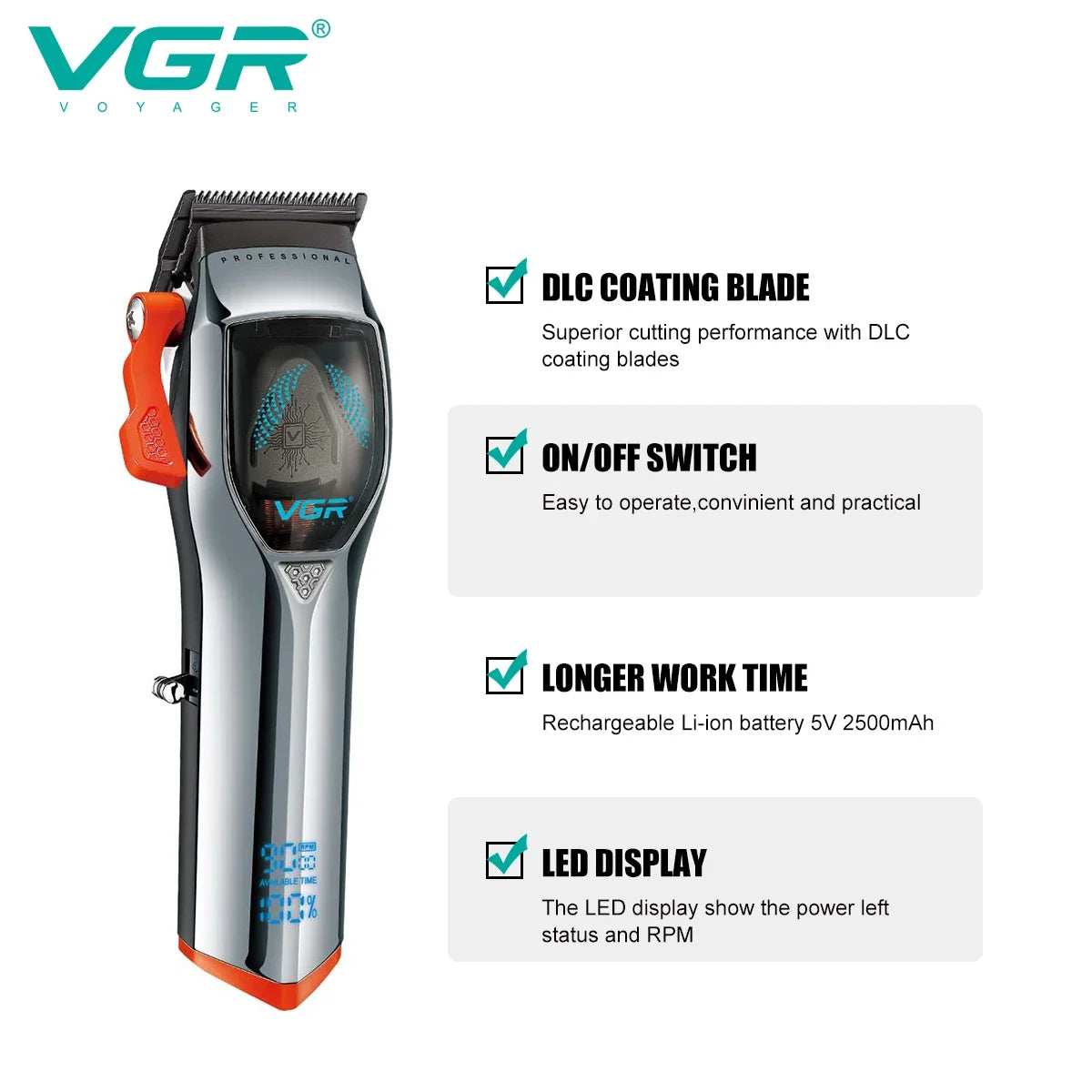 VGR Cordless Hair Clippers