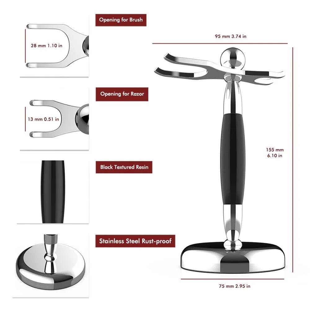 Luxury Chrome Razor & Brush Stand