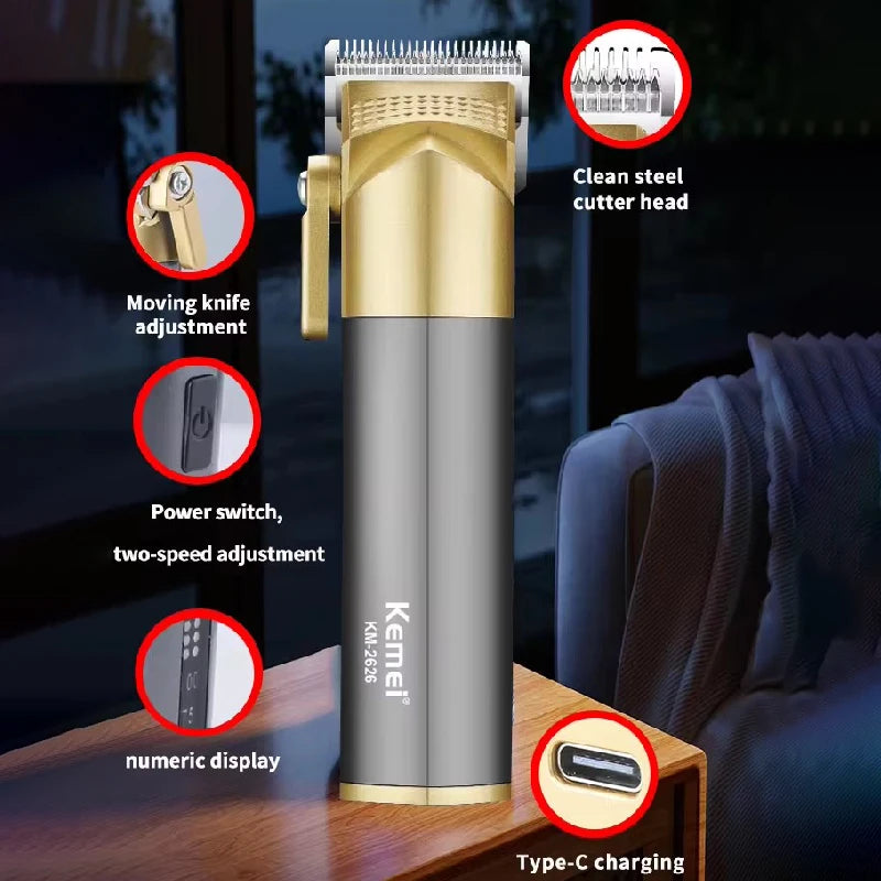 Mini tondeuse à cheveux rechargeable Kemei