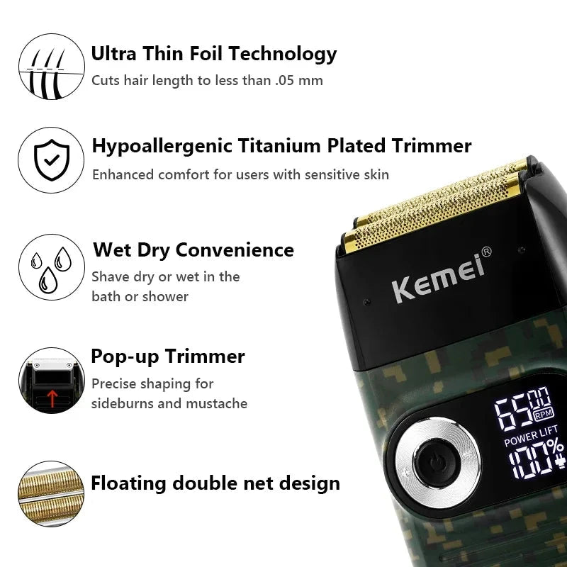 Kemei Digital Electric Shaver