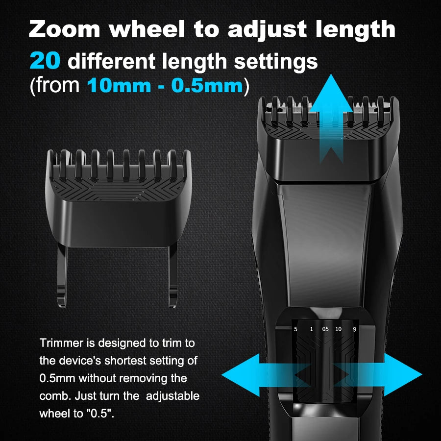 Adjustable Cordless Clipper for Facial & Body Manscaping