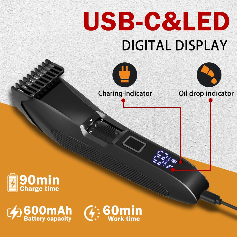 Adjustable Cordless Clipper for Facial & Body Manscaping