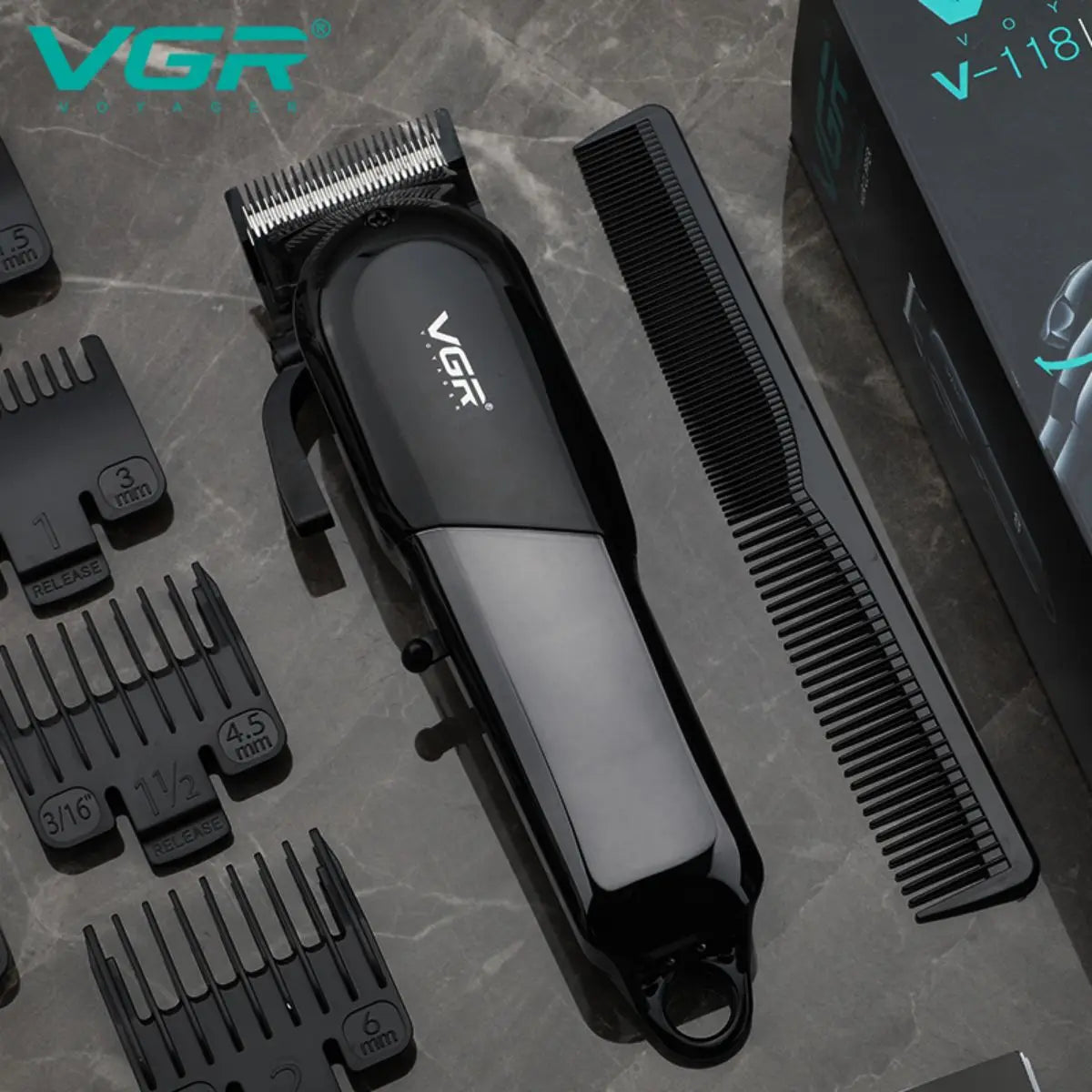 VGR LED Display Adjustable Hair Clippers