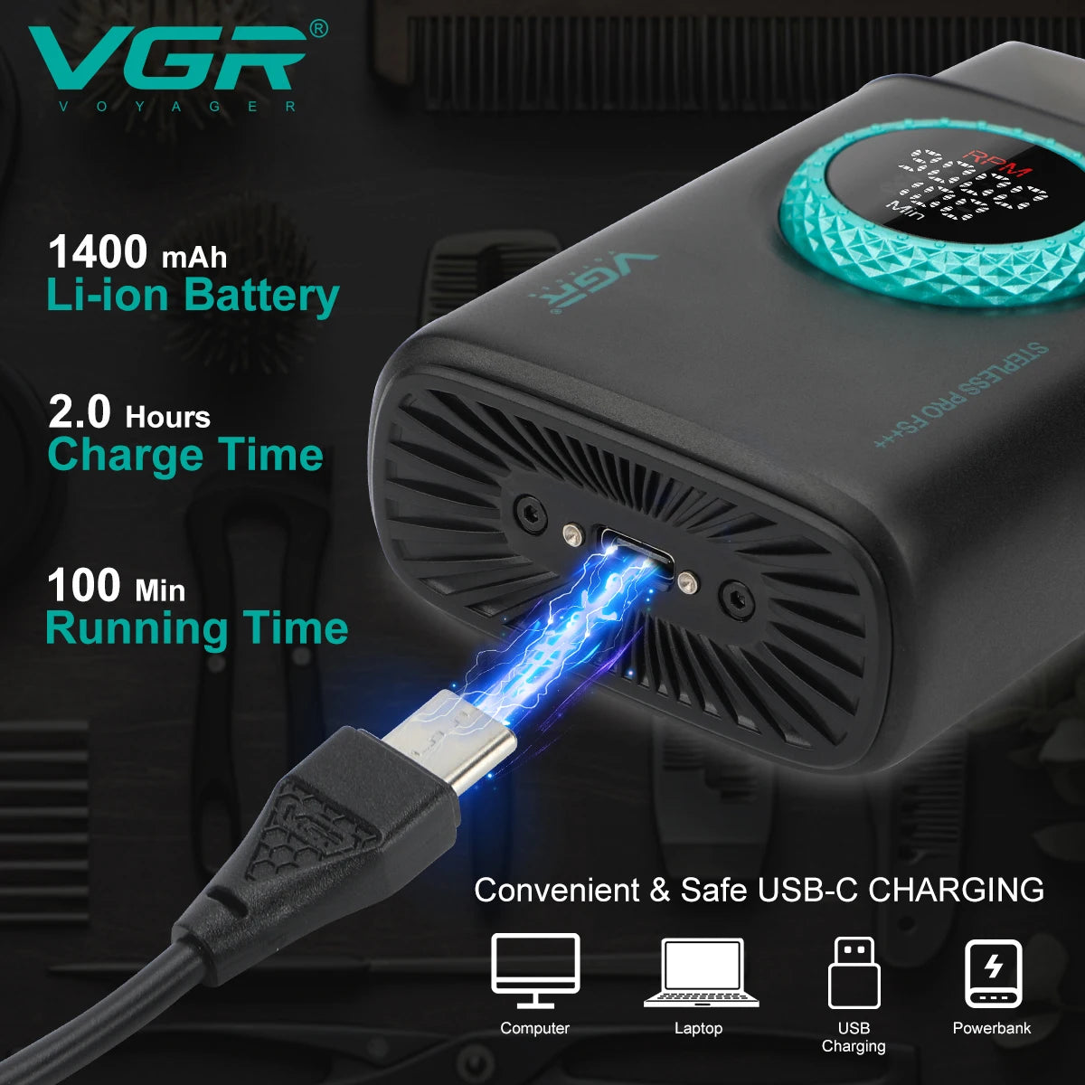 VGR Professional Multi-Speed Electric Shaver