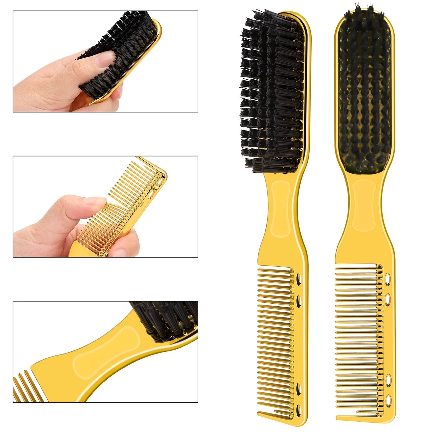 Ensemble peigne et brosse à moustache et à barbe