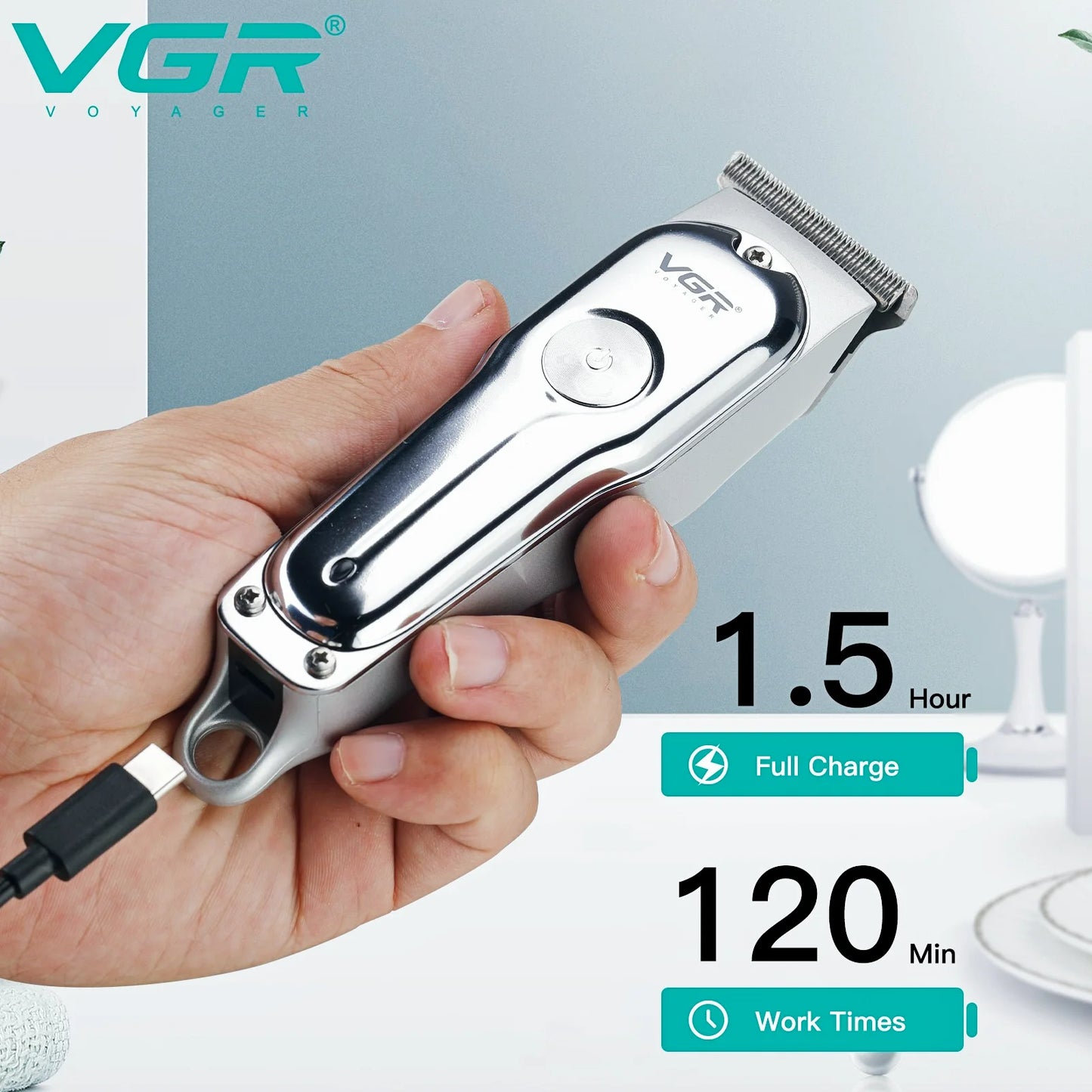 Mini tondeuse à barbe rechargeable VGR