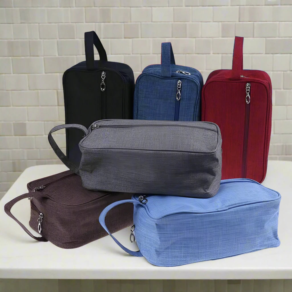 Canvas Block Colour Toiletry Wash Bag