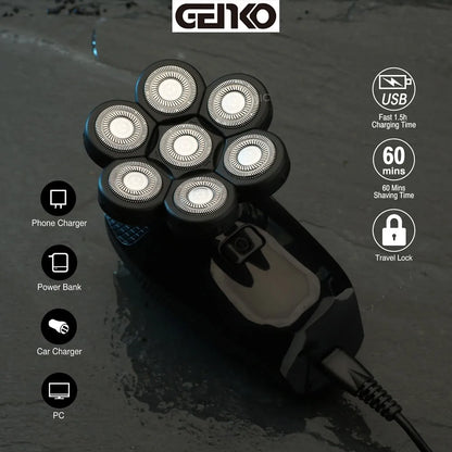 GENKO 7D Wet & Dry Head Shaver