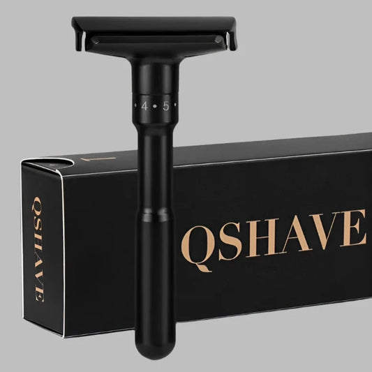 Rasoir de sécurité réglable noir luxueux QShave