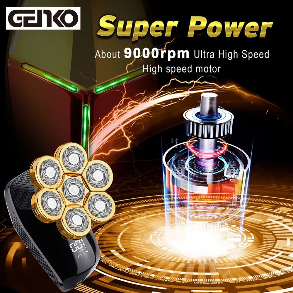 GENKO 7D Wet & Dry Head Shaver