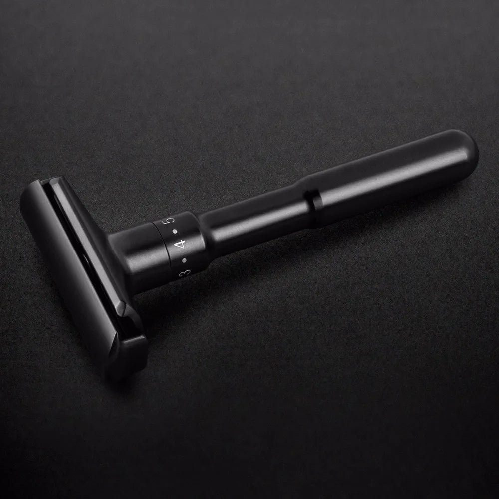 Rasoir de sécurité réglable noir luxueux QShave