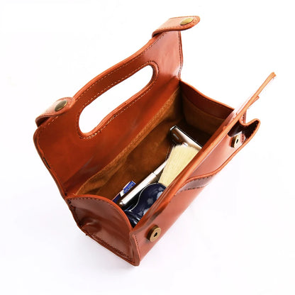 Sac à rasoir en cuir pour homme