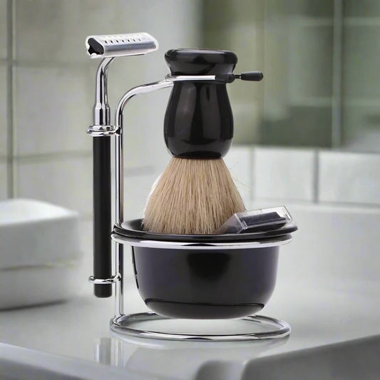 Kit de rasage manuel chromé