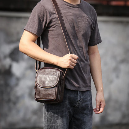 Petit sac à bandoulière en cuir véritable GURO