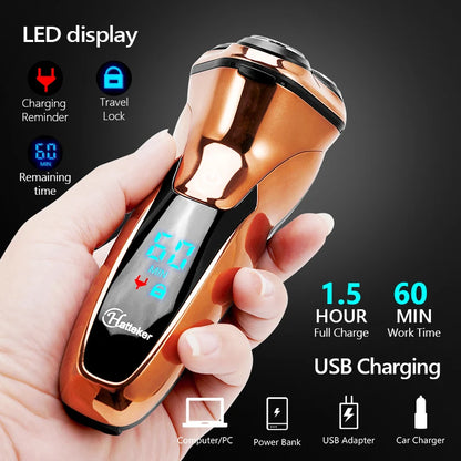 Powerful Cordless LCD Electric Shaver
