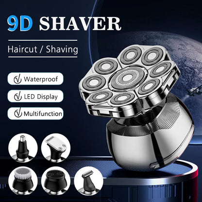 9D Waterproof Head Shaver & Grooming Set