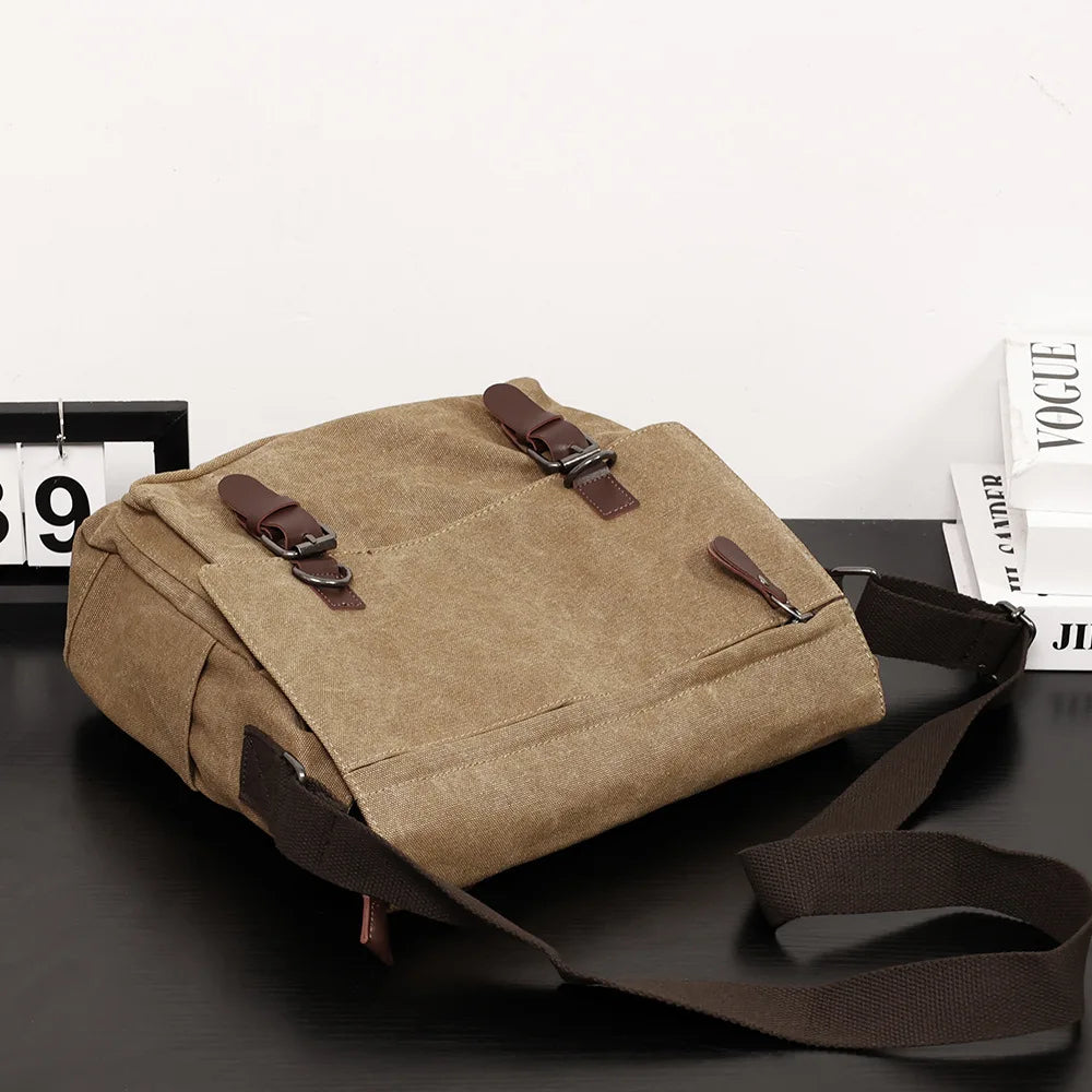 Sac messager décontracté en toile de grande capacité