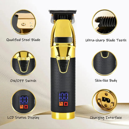 Tondeuse à cheveux et à barbe rechargeable avec écran LCD