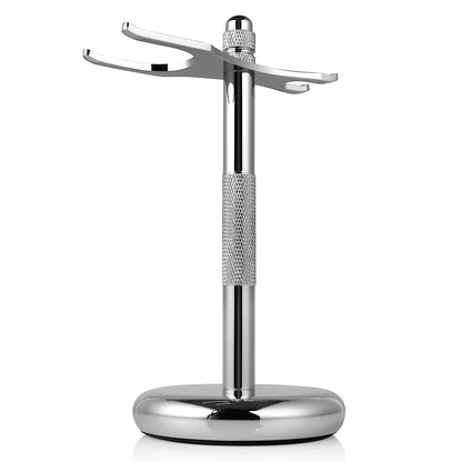 Chrome Razor and Brush Stand