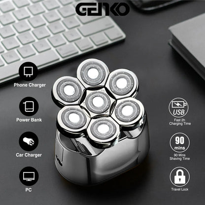 6-in-1 Waterproof Head Shaver