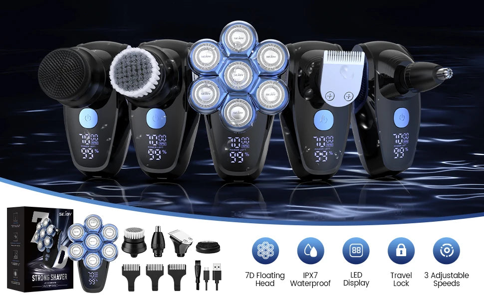 5 in 1 Electric 7D Head Shaver