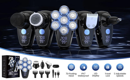 5 in 1 Electric 7D Head Shaver