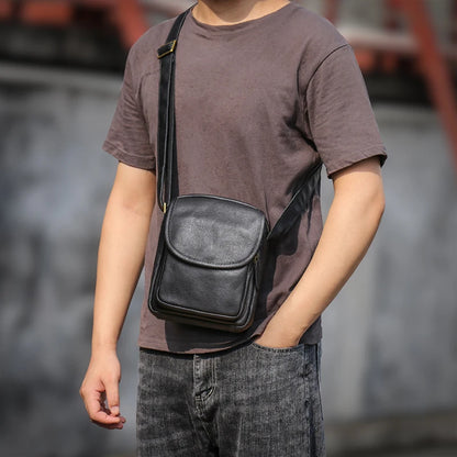 Petit sac à bandoulière en cuir véritable GURO
