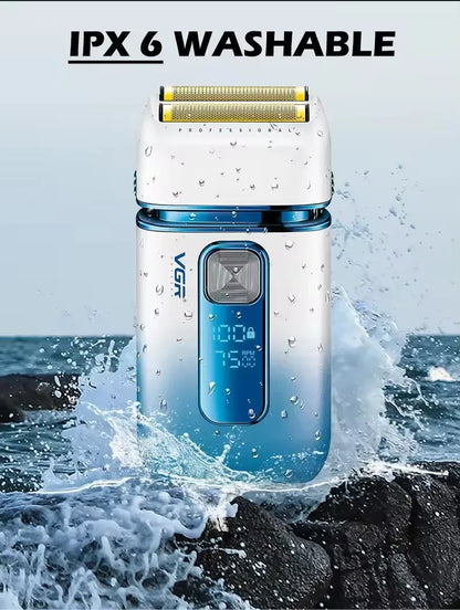 VGR USB Rechargeable Waterproof Electric Shaver