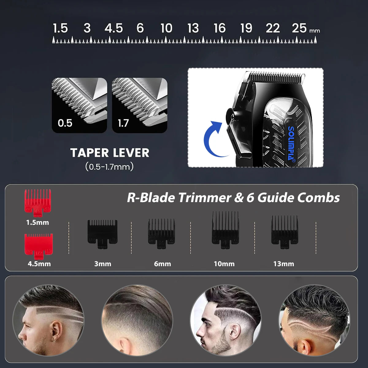 Tondeuse à cheveux étanche avec écran LCD