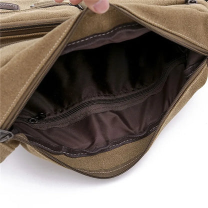 Sac messager décontracté en toile à bandoulière