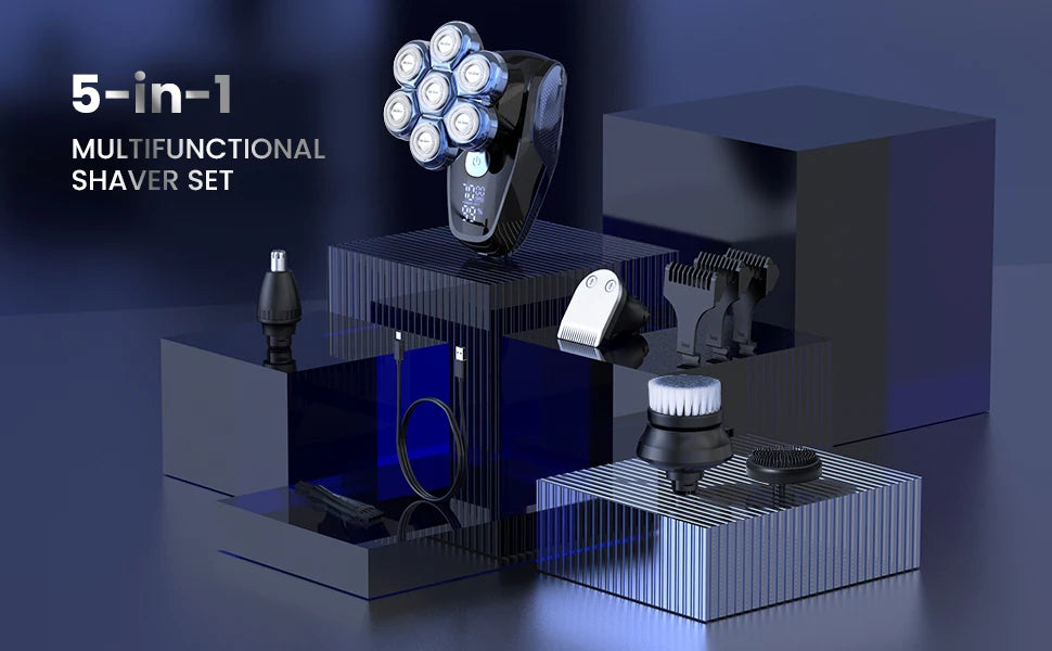 5 in 1 Electric 7D Head Shaver