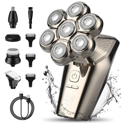 LED Waterproof Head Shaver & Grooming Kit