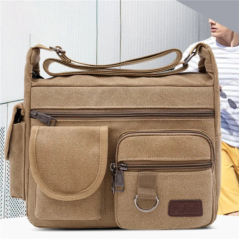 Sac messager décontracté en toile à bandoulière