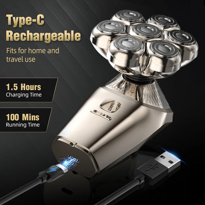 LED Waterproof Head Shaver & Grooming Kit