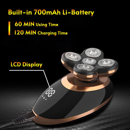 Floating 5 Blade Electric Head Shaver