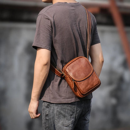 Petit sac à bandoulière en cuir véritable GURO