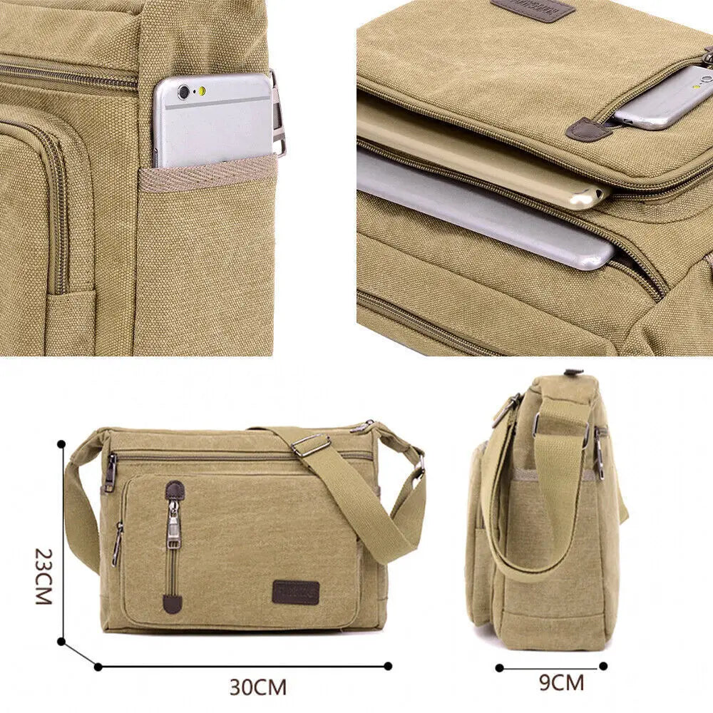 Sac messager à bandoulière en toile