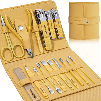 Kit de soins des ongles en acier inoxydable 16 pièces