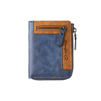 Retro Bi-fold Zipper Wallet