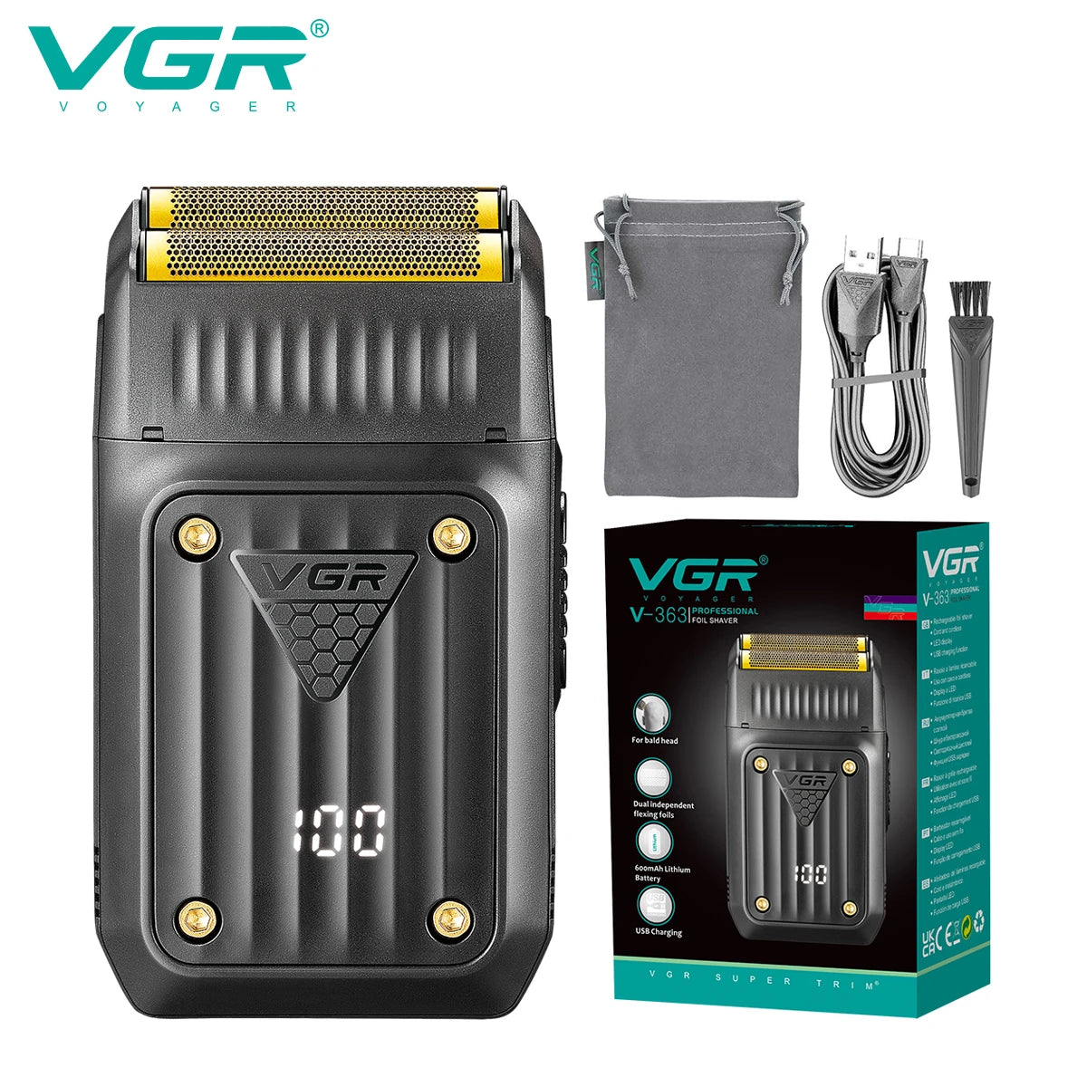 VGR Digital Display Electric Shaver