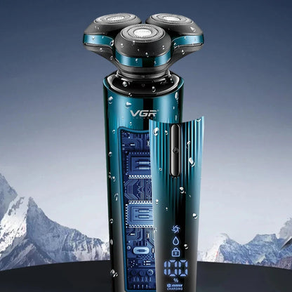 VGR Digital Display IPX7 Electric Shaver