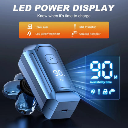 6D Detachable Electric Head Shaver Kit