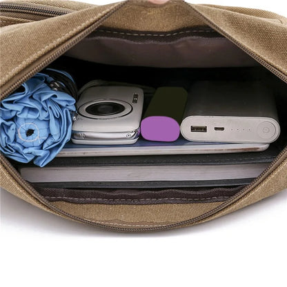 Sac messager décontracté en toile à bandoulière